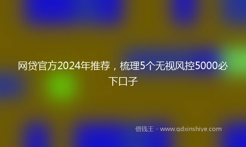 网贷官方2024年推荐，梳理5个无视风控5000必下口子