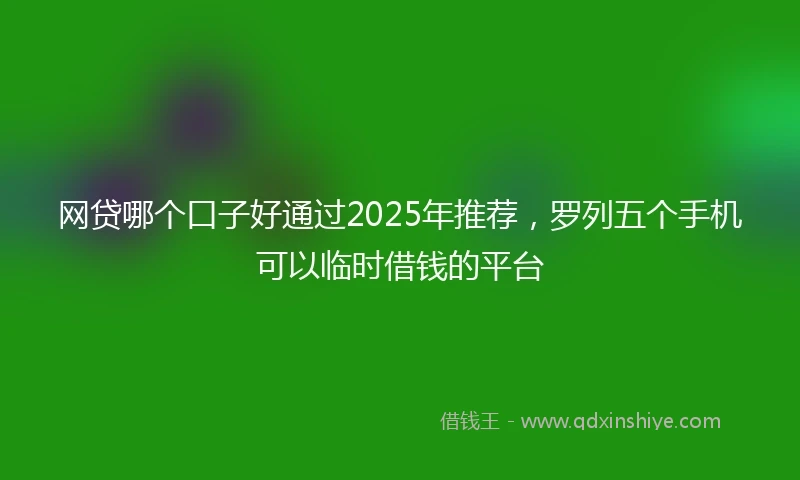 网贷哪个口子好通过2025年推荐，罗列五个手机可以临时借钱的平台