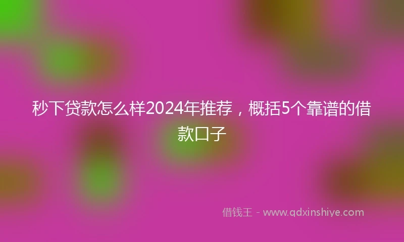 秒下贷款怎么样2024年推荐,概括5个靠谱的借款口子