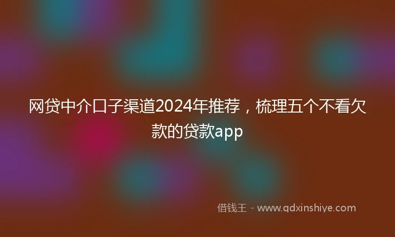 网贷中介口子渠道2024年推荐，梳理五个不看欠款的贷款app
