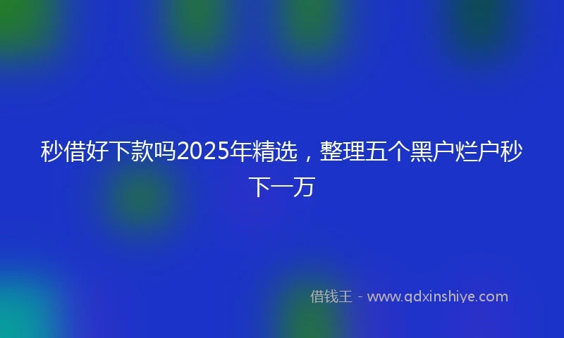 秒借好下款吗2025年精选，整理五个黑户烂户秒下一万