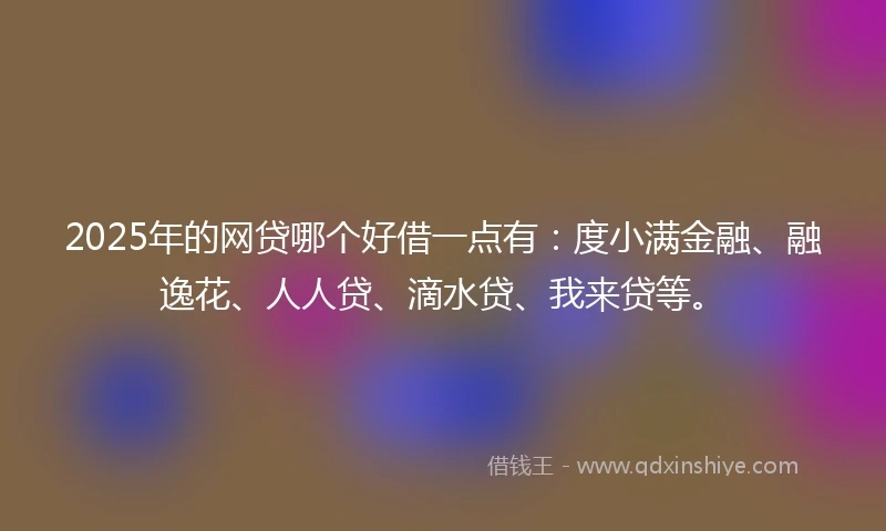 2025年的网贷哪个好借一点有：度小满金融、融逸花、人人贷、滴水贷、我来贷等。