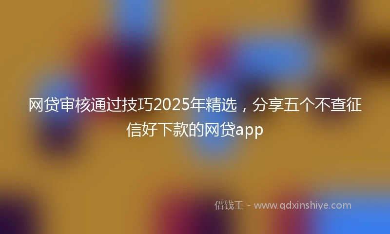 网贷审核通过技巧2025年精选，分享五个不查征信好下款的网贷app