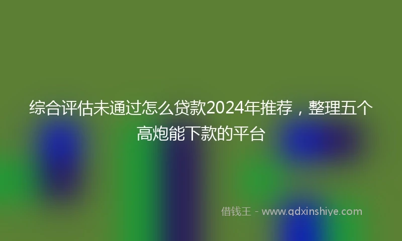 综合评估未通过怎么贷款2024年推荐，整理五个高炮能下款的平台