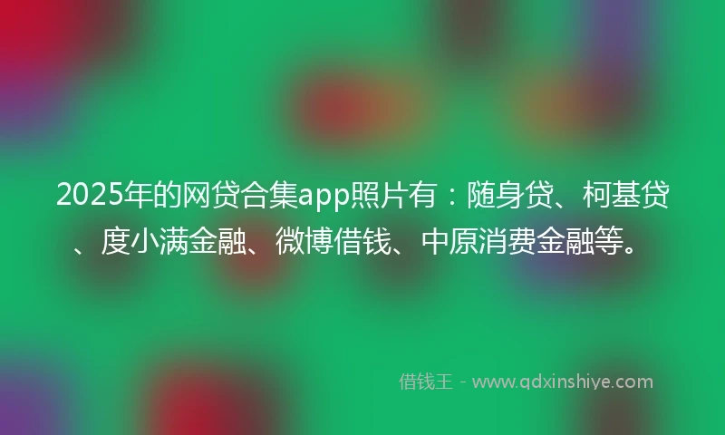 2025年的网贷合集app照片有：随身贷、柯基贷、度小满金融、微博借钱、中原消费金融等。