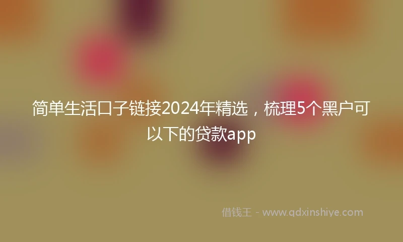 简单生活口子链接2024年精选，梳理5个黑户可以下的贷款app
