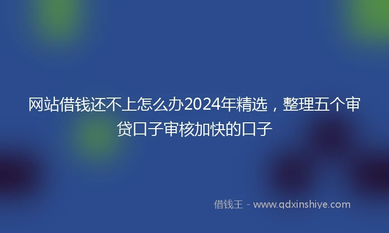网站借钱还不上怎么办2024年精选，整理五个审贷口子审核加快的口子