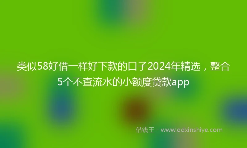 类似58好借一样好下款的口子2024年精选，整合5个不查流水的小额度贷款app
