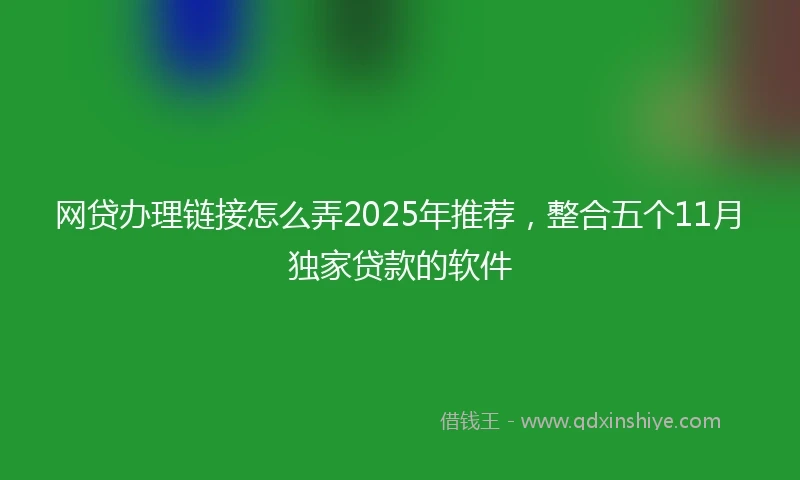 网贷办理链接怎么弄2025年推荐，整合五个11月独家贷款的软件