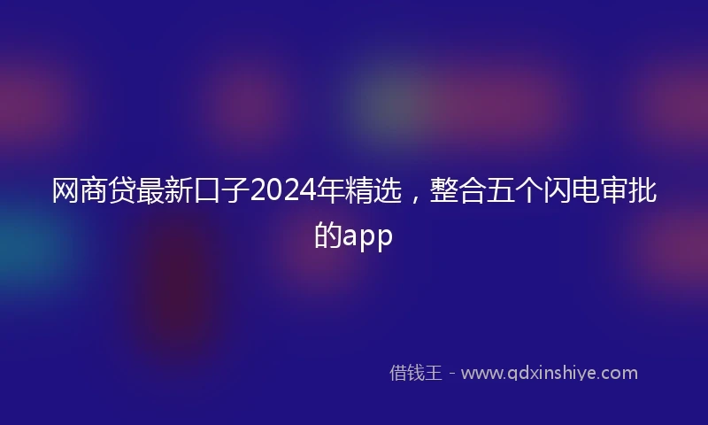 网商贷最新口子2024年精选，整合五个闪电审批的app