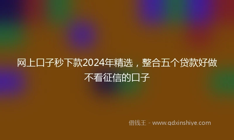 网上口子秒下款2024年精选，整合五个贷款好做不看征信的口子