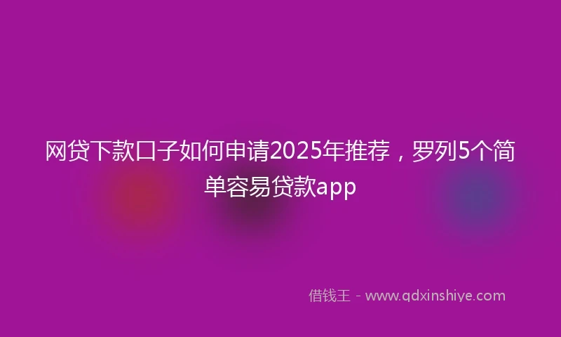 网贷下款口子如何申请2025年推荐，罗列5个简单容易贷款app