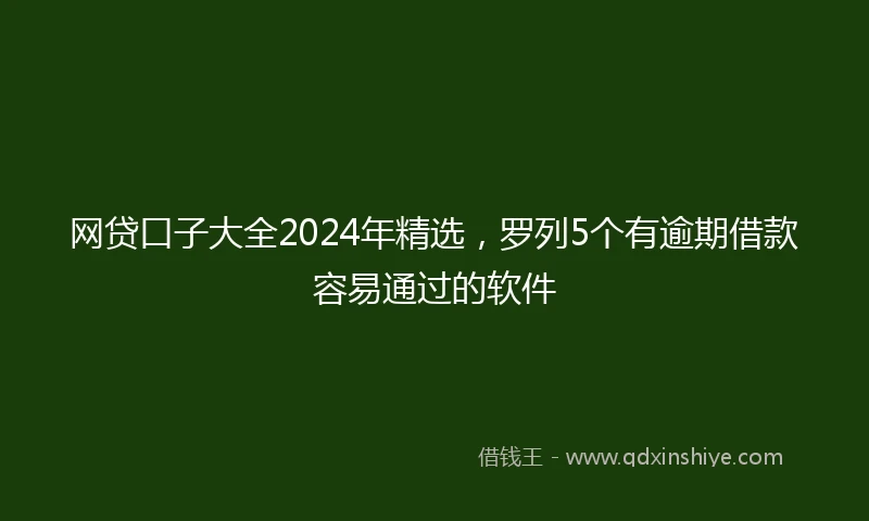 网贷口子大全2024年精选，罗列5个有逾期借款容易通过的软件