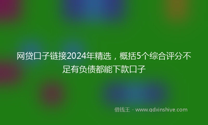 网贷口子链接2024年精选，概括5个综合评分不足有负债都能下款口子