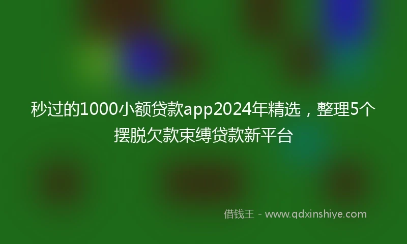 秒过的1000小额贷款app2024年精选，整理5个摆脱欠款束缚贷款新平台