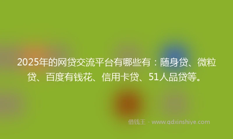 2025年的网贷交流平台有哪些有：随身贷、微粒贷、百度有钱花、信用卡贷、51人品贷等。