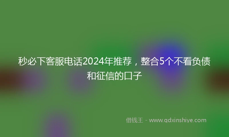 秒必下客服电话2024年推荐，整合5个不看负债和征信的口子