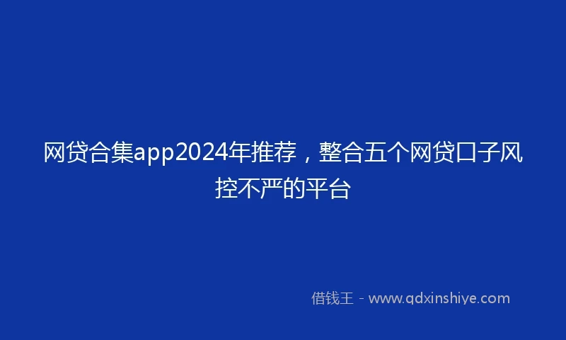 网贷合集app2024年推荐，整合五个网贷口子风控不严的平台