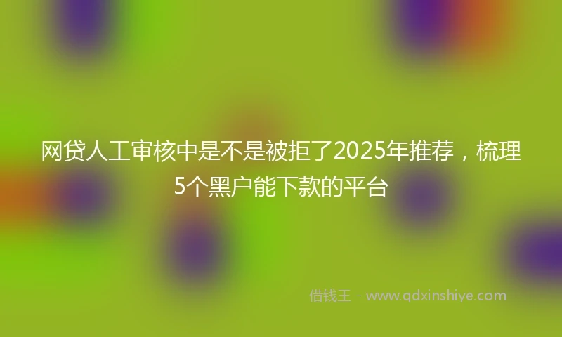 网贷人工审核中是不是被拒了2025年推荐，梳理5个黑户能下款的平台