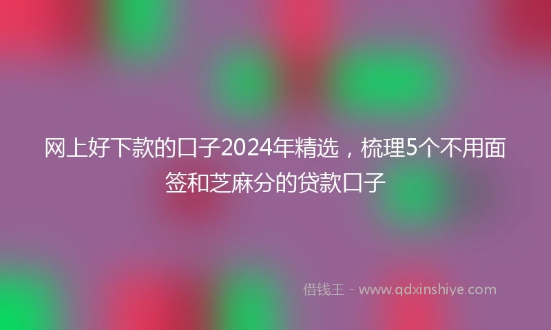 网上好下款的口子2024年精选,梳理5个不用面签和芝麻分的贷款口子