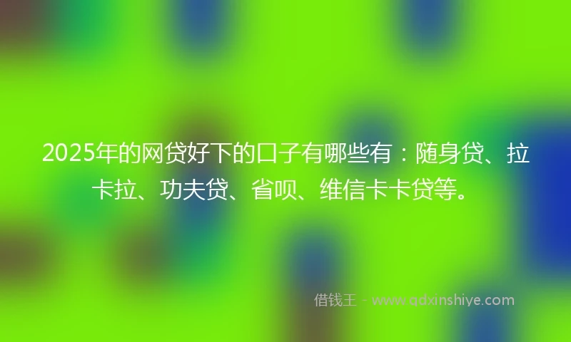 2025年的网贷好下的口子有哪些有：随身贷、拉卡拉、功夫贷、省呗、维信卡卡贷等。