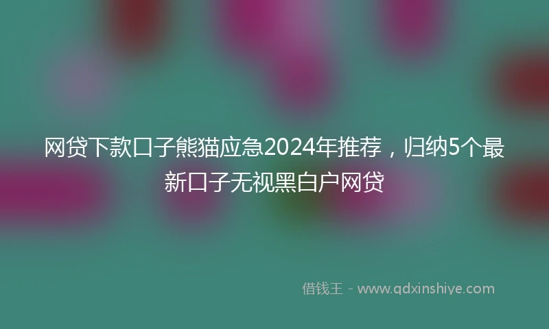 网贷下款口子熊猫应急2024年推荐，归纳5个最新口子无视黑白户网贷