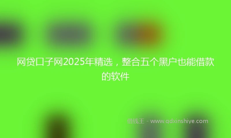 网贷口子网2025年精选，整合五个黑户也能借款的软件