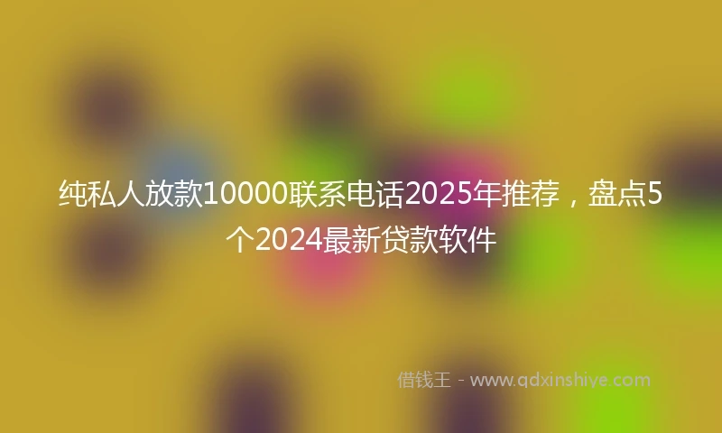纯私人放款10000联系电话2025年推荐，盘点5个2024最新贷款软件