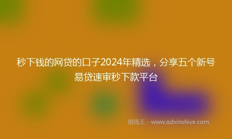 秒下钱的网贷的口子2024年精选，分享五个新号易贷速审秒下款平台