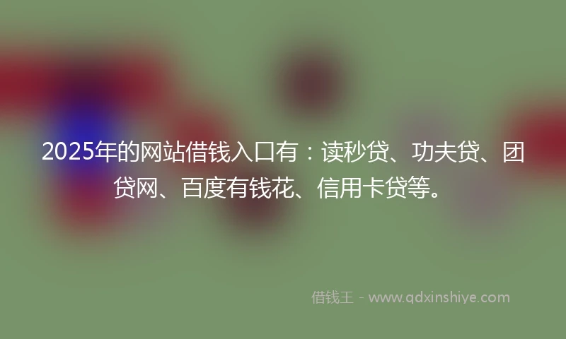 2025年的网站借钱入口有：读秒贷、功夫贷、团贷网、百度有钱花、信用卡贷等。