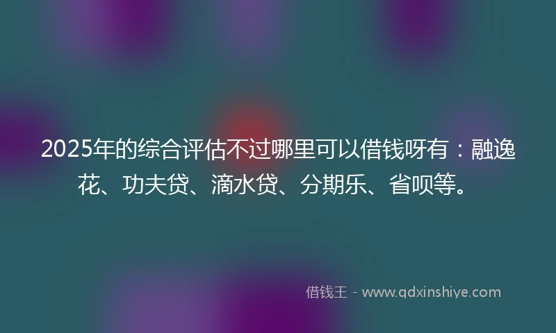 2025年的综合评估不过哪里可以借钱呀有：融逸花、功夫贷、滴水贷、分期乐、省呗等。
