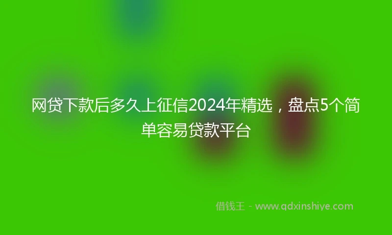 网贷下款后多久上征信2024年精选，盘点5个简单容易贷款平台
