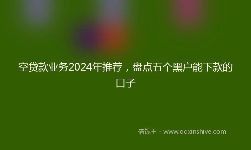 空贷款业务2024年推荐，盘点五个黑户能下款的口子