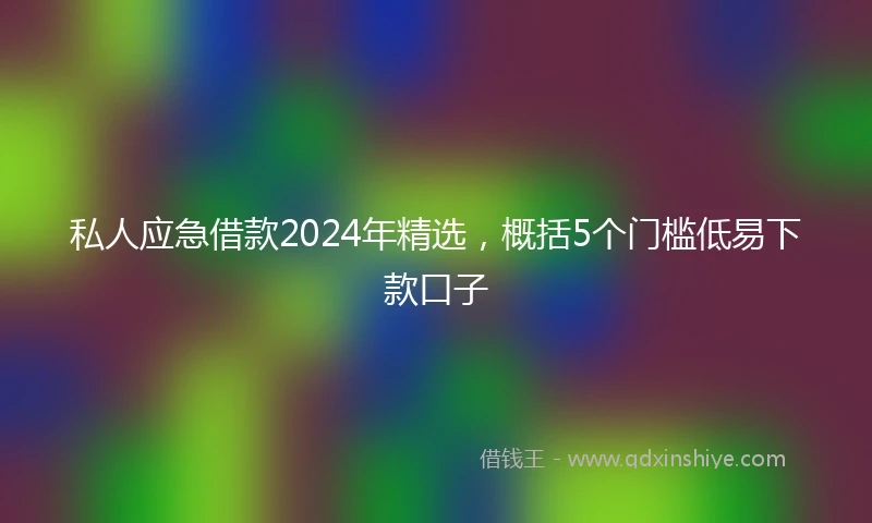 私人应急借款2024年精选，概括5个门槛低易下款口子