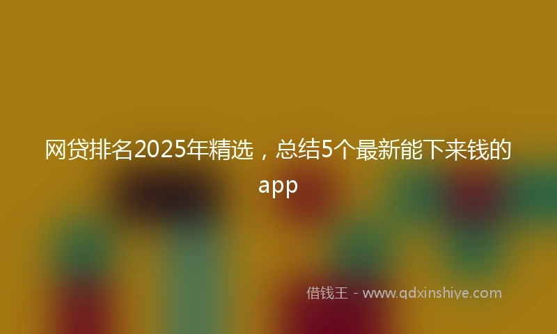 网贷排名2025年精选，总结5个最新能下来钱的app
