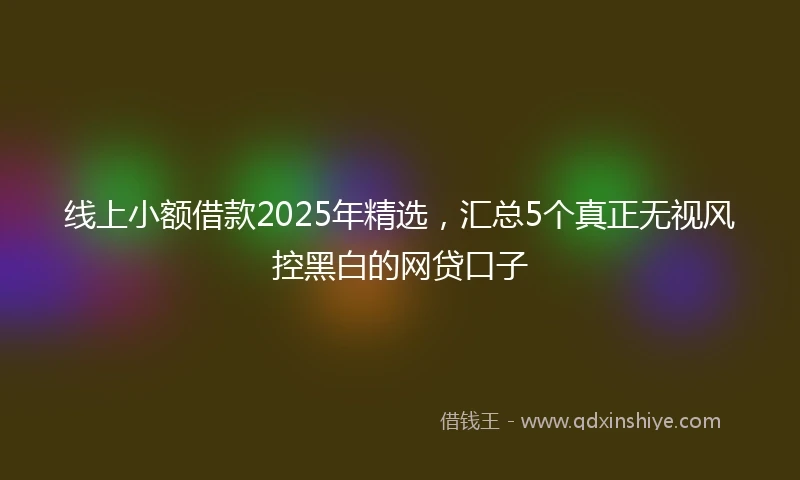 线上小额借款2025年精选，汇总5个真正无视风控黑白的网贷口子