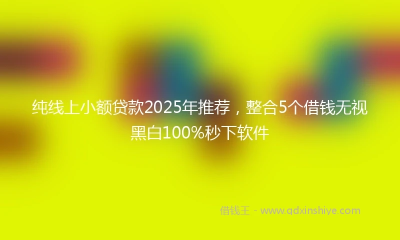 纯线上小额贷款2025年推荐，整合5个借钱无视黑白100%秒下软件