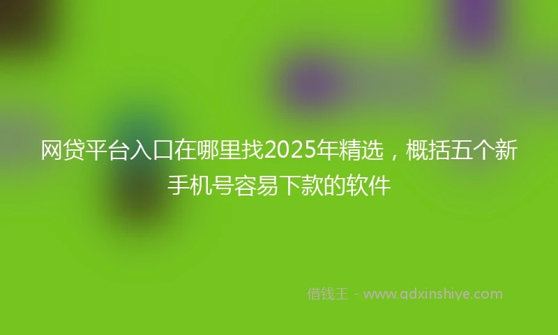 网贷平台入口在哪里找2025年精选，概括五个新手机号容易下款的软件