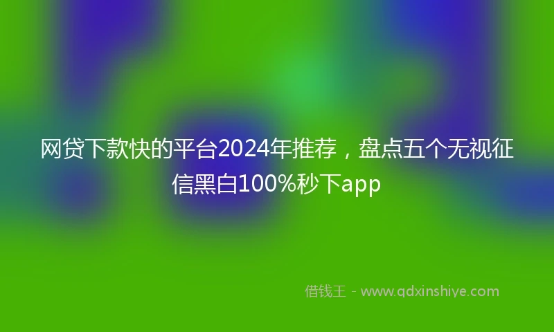 网贷下款快的平台2024年推荐，盘点五个无视征信黑白100%秒下app