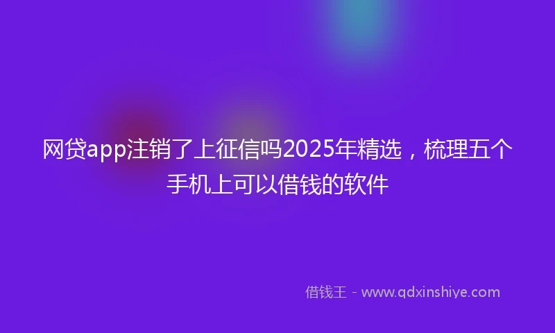 网贷app注销了上征信吗2025年精选，梳理五个手机上可以借钱的软件