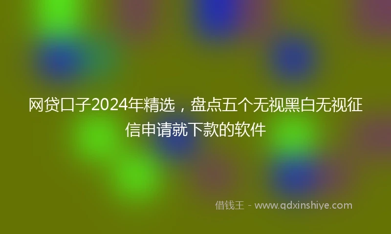 网贷口子2024年精选，盘点五个无视黑白无视征信申请就下款的软件