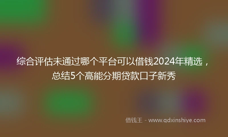 综合评估未通过哪个平台可以借钱2024年精选，总结5个高能分期贷款口子新秀