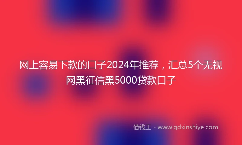 网上容易下款的口子2024年推荐，汇总5个无视网黑征信黑5000贷款口子