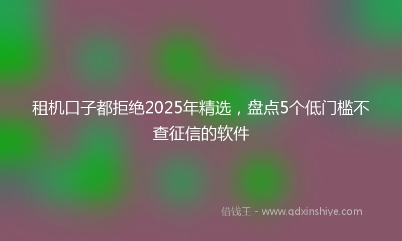 租机口子都拒绝2025年精选，盘点5个低门槛不查征信的软件