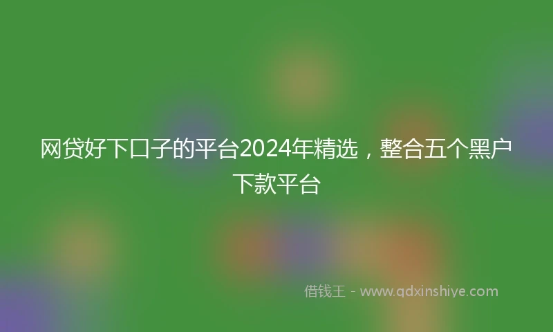 网贷好下口子的平台2024年精选，整合五个黑户下款平台