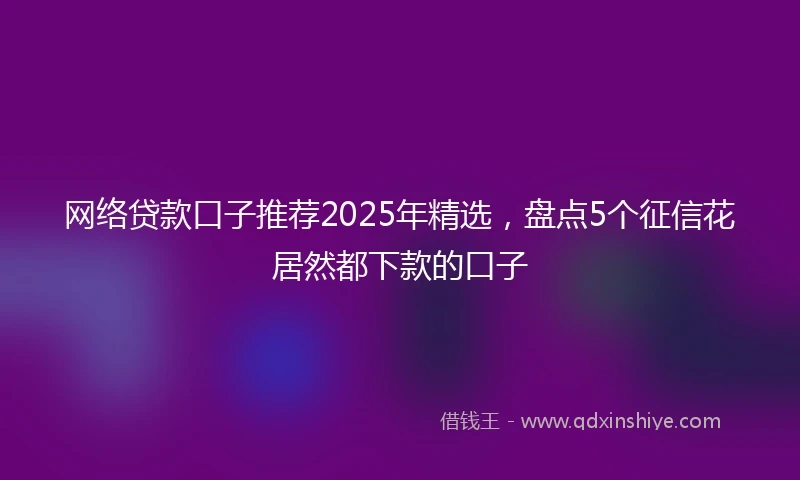 网络贷款口子推荐2025年精选，盘点5个征信花居然都下款的口子