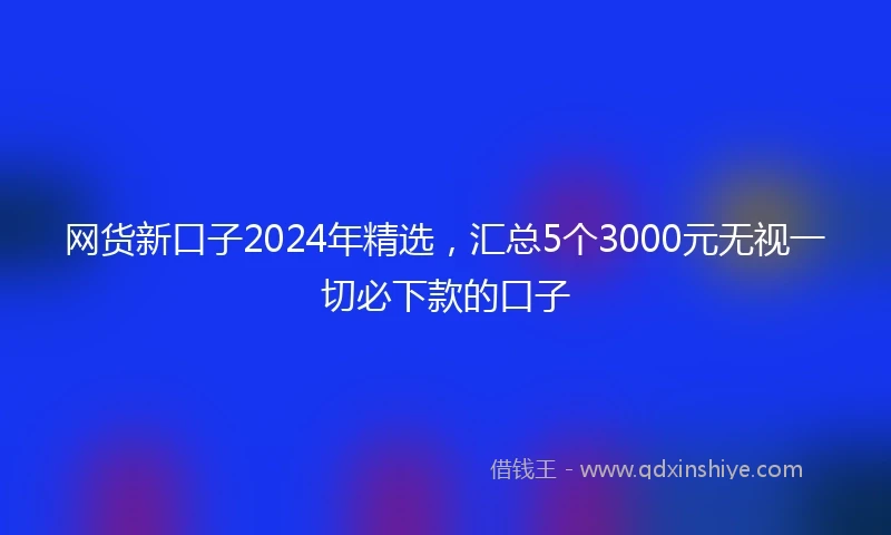 网货新口子2024年精选，汇总5个3000元无视一切必下款的口子