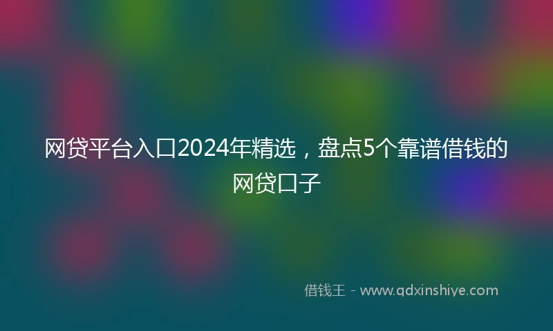 网贷平台入口2024年精选，盘点5个靠谱借钱的网贷口子