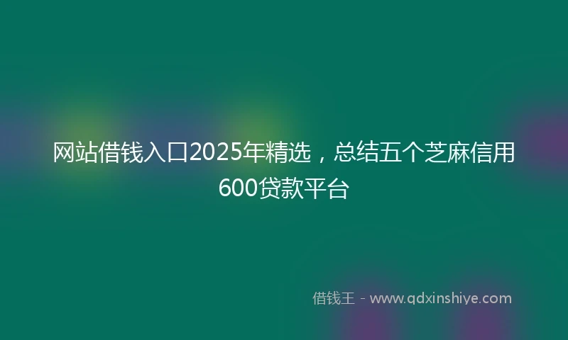 网站借钱入口2025年精选,总结五个芝麻信用600贷款平台