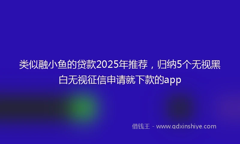 类似融小鱼的贷款2025年推荐，归纳5个无视黑白无视征信申请就下款的app